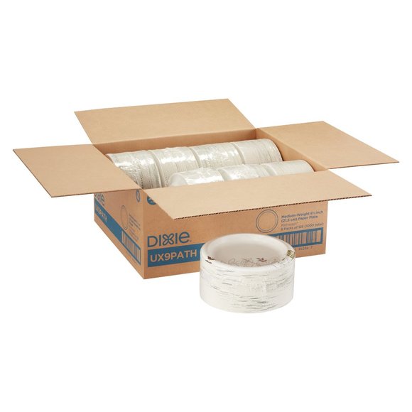 Dixie® 8.5" Medium-weight Paper Plates, UX9PATH, 1,000 per Case - Picture 3 of 7